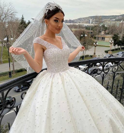 Gorgeous Off Shoulder Sparkly Beadings Princess Ball Gown_4
