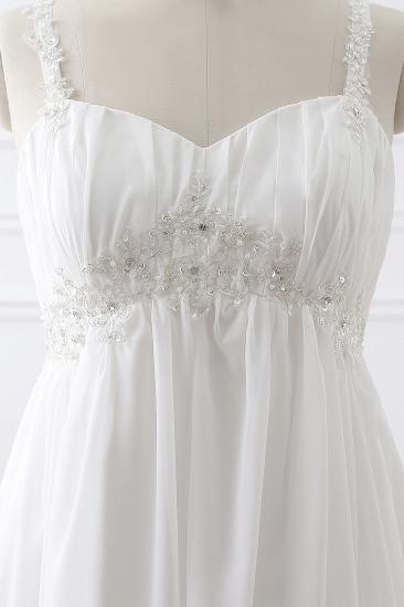 ALIVIA | Elegant A-Line Chiffon Wedding Dresses Straps Appliques Lace-Up Bridal Gowns_4