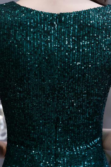 Shining Sequined Emerald Green Mermaid Cap sleeve Long Prom Dress_11