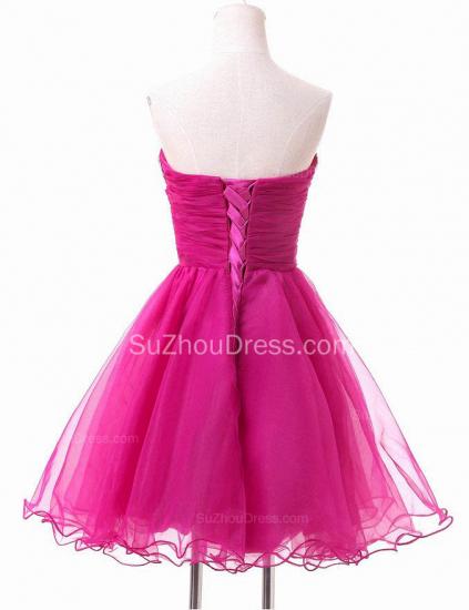 A-Line Crystal Rose Sweetheart Mini Homecoming Dress Latest Cheap Organza Short Cocktail Dress_2