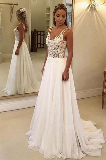Charming V-Neck Sleeveless Appliques A-Line Floor-Length Prom Dress_3