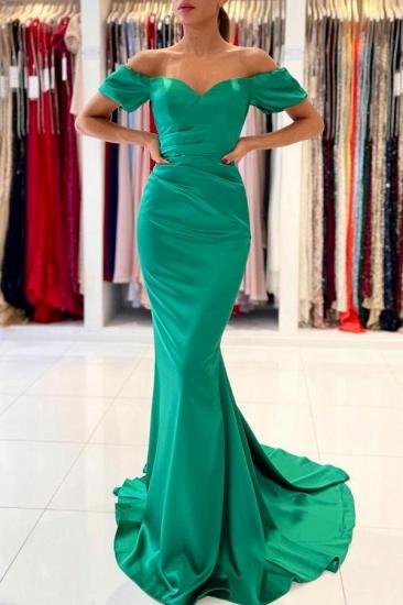 Stunning Off-the-Shoulder Satin Mermaid Evening Gown