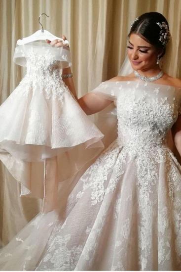 Gorgeous Off Shoulder Lace Appliques A-line Wedding Dress