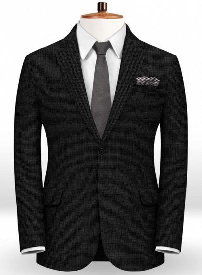 Schwarzer Anzug aus Nadelwolle ｜ Zweiteiliger Anzug_2
