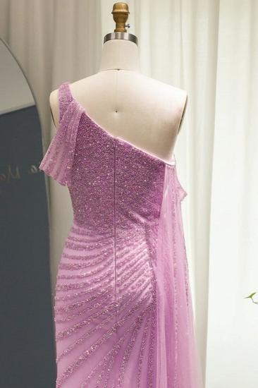 One-Shoulder-Meerjungfrau-Abendkleid, Cape-Ärmel, luxuriöses Dubai-Formalkleid_5