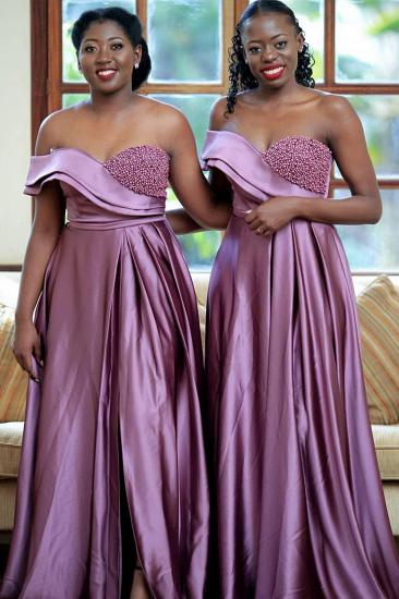 One-Shoulder Sexy Sweet Heart  Liac Purple Beaded Long Prom Dresses With Split | Stylish Autumn Long beads Gowns_1