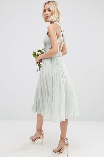 Knee-Length V-Neck Sleeveless Chiffon Bridesmaid Dress With Ruching And Straps_3