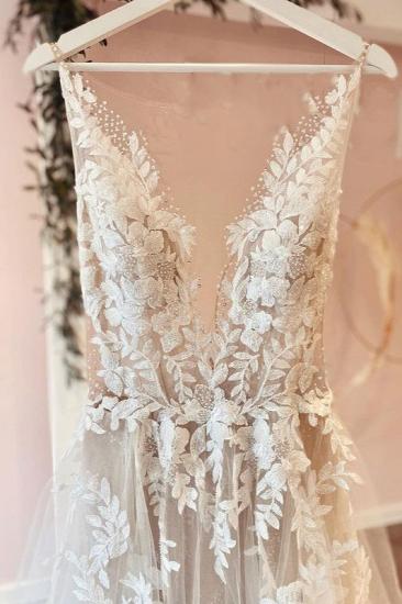 Simple A Line V Neck Wedding Dress | Wedding dresses boho_2