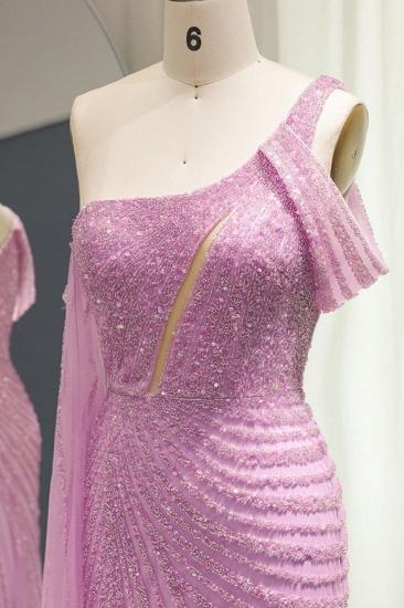 One-Shoulder-Meerjungfrau-Abendkleid, Cape-Ärmel, luxuriöses Dubai-Formalkleid_4