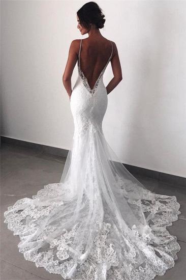 Backless Wedding Dresses Lace Mermaid | Sexy Spaghetti Straps Bride Dress_3