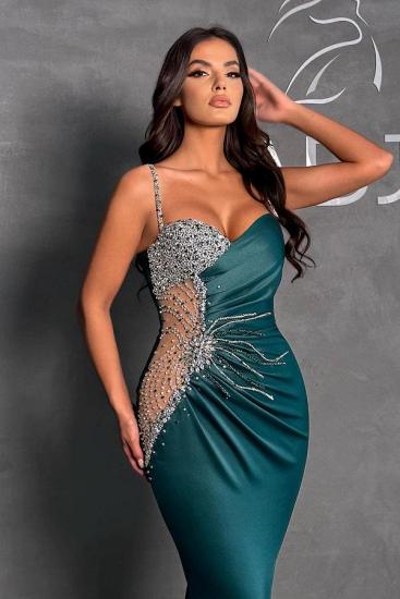 Dark Green Long Prom Dresses Cheap | Glitter prom dresses_2