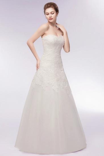 WIHELMINA | A-line Sweetheart Strapless Long Lace Tulle Wedding Dresses_10