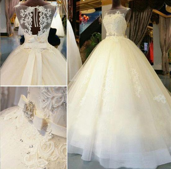 Gorgeous Lace Beading Princess Dress New Arrival Bowknot Ball Gown Wedding Dresses_4