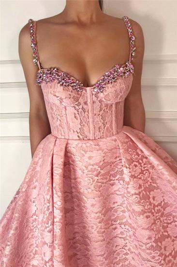 Fantastische Ballkleid-Bügel Schatz-Abschlussball-Kleid | Wunderschöne rosa Spitze Perlen langen Abendkleid_2