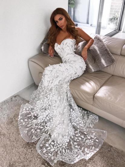 Gorgeous Mermaid Sweetheart Appliques Wedding Dresses_3