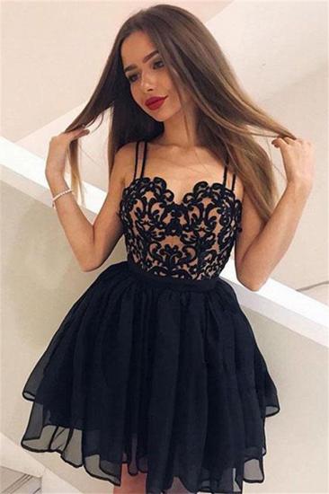 Sexy Open Back Black Lace Homecoming Kleider | Ärmelloses Mini Homecoming Kleid günstig