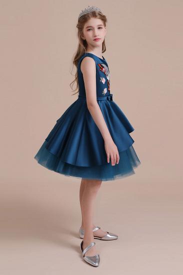Cute Tulle A-line Flower Girl Dress | Embroidered Satin Little Girls Pegeant Dress Online_8