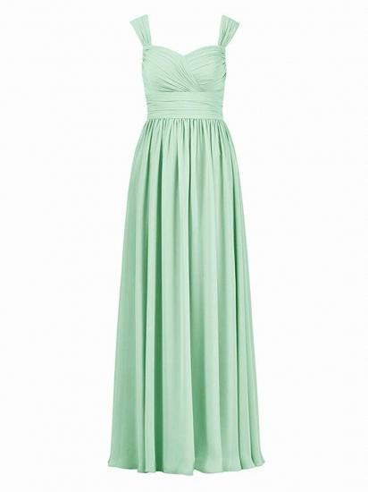 Long Green A-Line Chiffon Maxi Dress Bridesmaid Dress_3