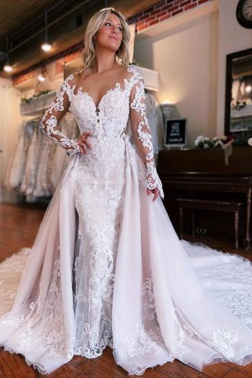 Vintage Hochzeitskleid A-Linie Spitze | Brautkleider mit Ärmeln_1
