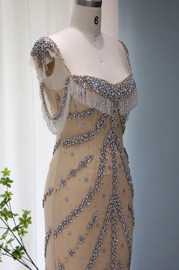 Luxuriöses, herzförmiges, mit Perlen verziertes Meerjungfrau-Partykleid mit Quasten, Dubai-Abendkleid_7