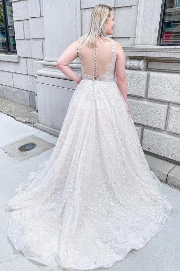 Pretty A-Line Ruffled Tulle Wedding Dress | With Appliquéd Lace_3