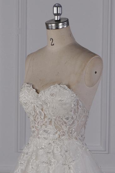 TsClothzone Elegantes trägerloses Tüll-Spitze-Hochzeitskleid-Schatz-Applikationen Pailletten-Brautkleider im Angebot_6