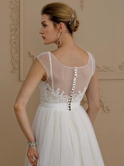 Romantic Plus Size A-Line Wedding Dress Jewel Beaded Lace Cap Sleeve Sexy Backless Bridal Gowns with Sweep Train_5