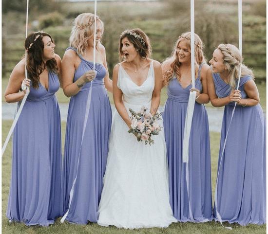 Dusty Blue Infinity Brautjungfernkleid in   53 Farben