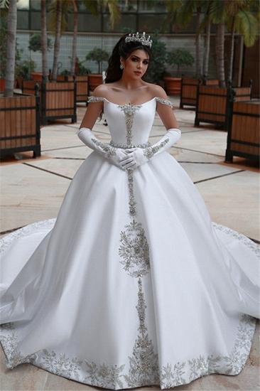 Ball Gown Off-the-Shoulder Sleeveless Appliques Wedding Dress_1