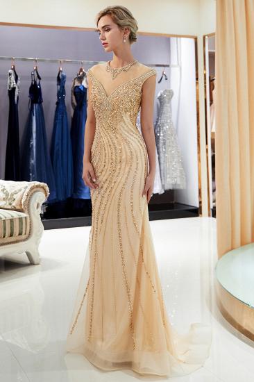 MARTHA | Mermaid Floor Length Sleeveless Golden Beading Evening Gowns_6