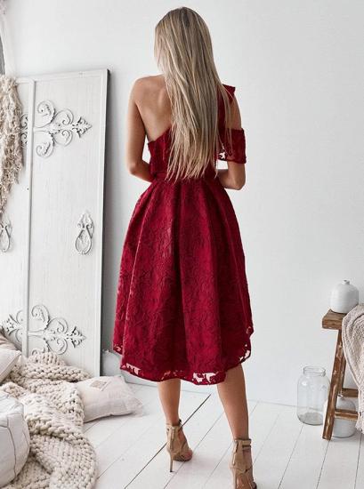 Elegant One Shoulder Lace Short Homecoming Dresses | 2022 Hi-Lo Cheap Hoco Dress_3