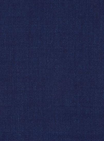 Blue linen suit notched lapel suit | two-piece suit_4