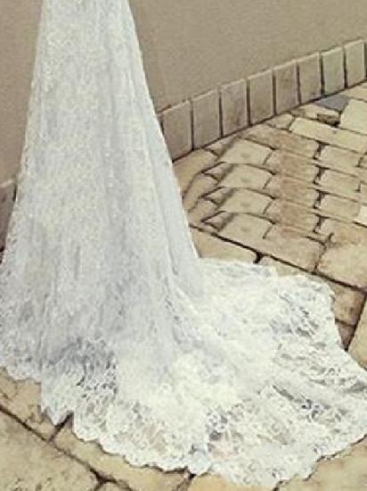 Sexy Plus Size Mermaid Wedding Dress Scoop Lace Taffeta Chiffon Sleeveless Bridal Gowns with Sweep Train_4