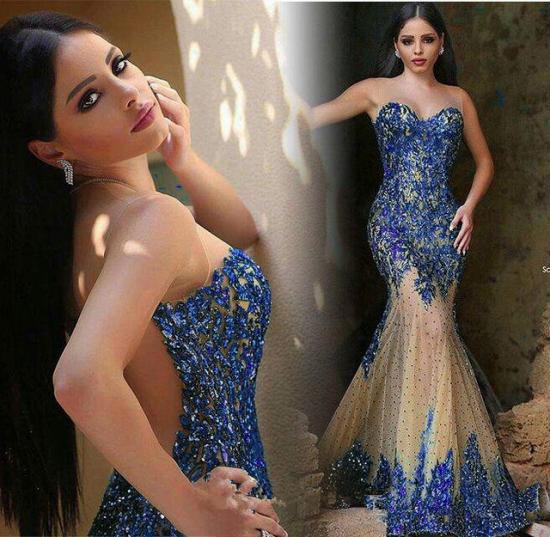 2022 Sparkly Beads Sequins Mermaid Prom Dress Sheer Tulle Prom Gowns_4