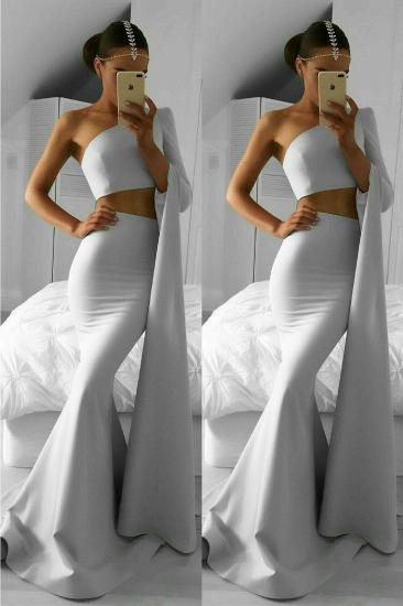 Sexy Mermaid One-Shoulder Prom-Dresses Two-Pieces Evening Dresses_1
