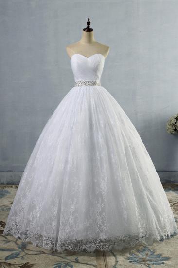 TsClothzone Stylish Tulle Appliques Ball Gown Wedding Dresses Sweetheart Sleeveless Bridal Gowns with Beading Sash