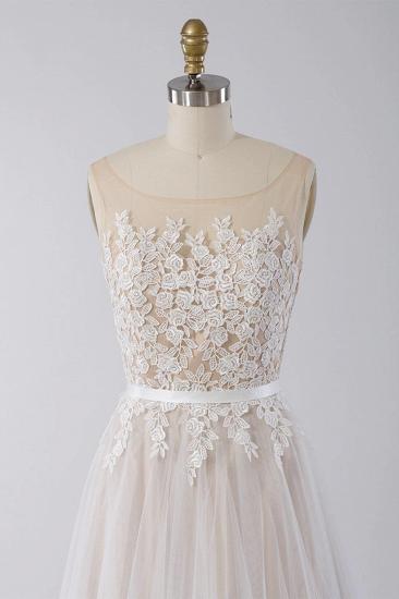 Affordable Sleeveless Jewel Appliques Wedding Dress | Tulle Ruffles A-line Bridal Gowns_4