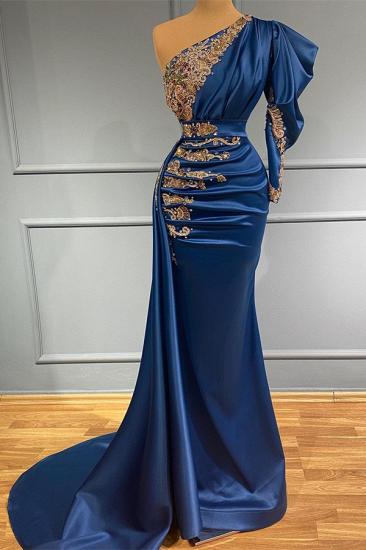 Elegante Abendkleider Blau | Abendkleider lang glitzern