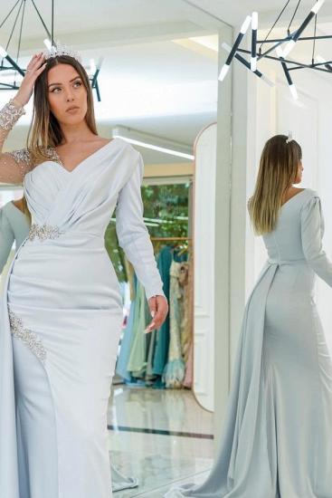 Silver Evening Dresses Long With Sleeves | Prom dresses with glitter_4