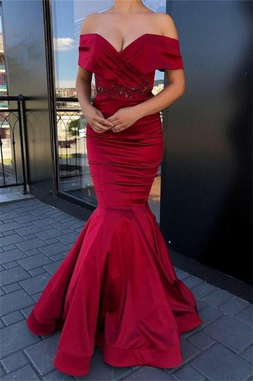 Sexy Off Shoulder Mermaid Evening Dresses | Crystal Ruffules Cheap Prom Dresses 2022