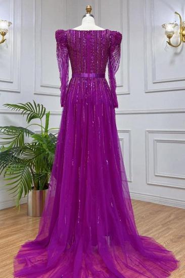 Purple Evening Dresses Long With Sleeves | prom dresses glitter_4