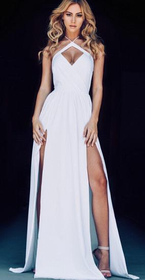 New Arrival Hlater Chiffon Evening Gown Simple Open Back Slit 2022 Prom Dress_5