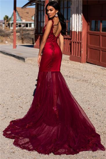 Elegante Abendkleider Rubinrot Lang | Schlichte Abendkleider A-Linie_2