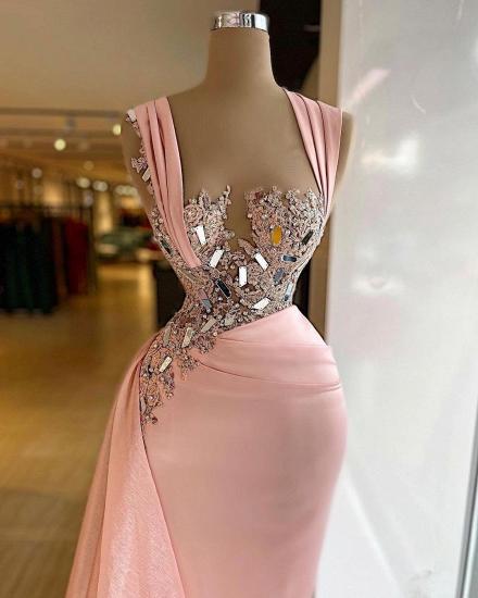 Off-the -shoulder Satin Beading Long Prom Dress_2