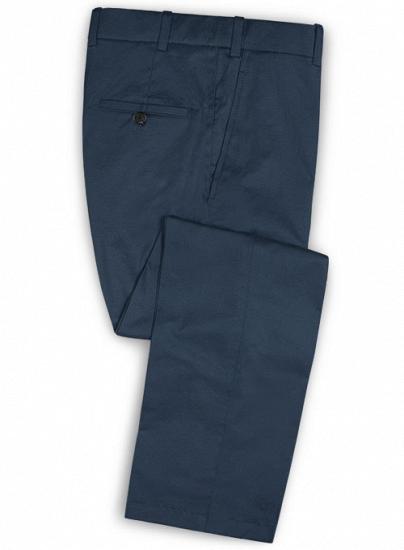 Royal blue feather cotton stretch suit | two-piece suit_3
