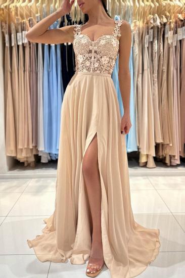 Simple Long Evening Dresses Cheap | Lace prom dresses_1