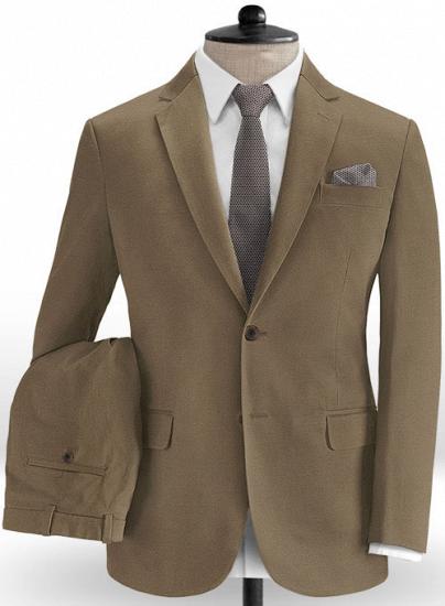 Summer brown notched lapel suit | two-piece suit_1