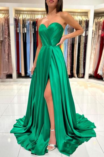 Grünes Abendkleid einfarbig | Lange Ballkleider billig_6