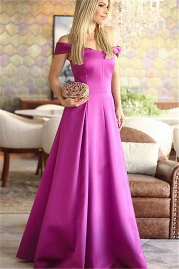 Elegant A-line Off The Shoulder Evening Dress Long Satin Floor Lebgth Prom Gown 2022