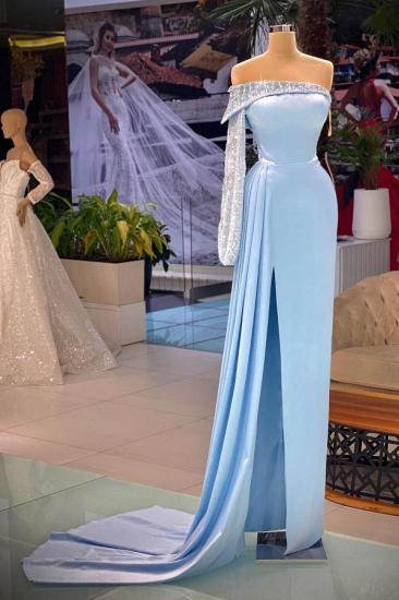 Beautiful evening dresses long glitter | Blues prom dresses with sleeves_1